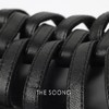 THESOONG|罗讷意制羊皮 超软超轻黑色编织平底凉鞋HWXZ4052 商品缩略图2