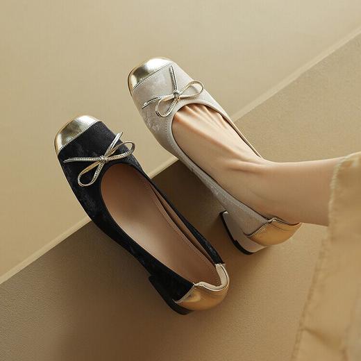 【预售5天】温柔粗跟高跟鞋，小香风浅口香槟色单鞋NDXC&6733 商品图1