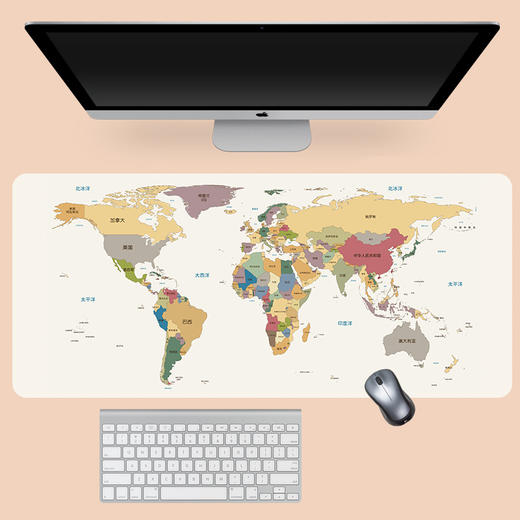 超大号鼠标垫世界地图电脑l办公桌垫加厚锁边书桌垫滑鼠垫 商品图5