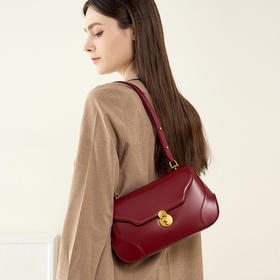 小众腋下包牛皮单肩，高级感包包斜挎新娘婚包QSL-2689