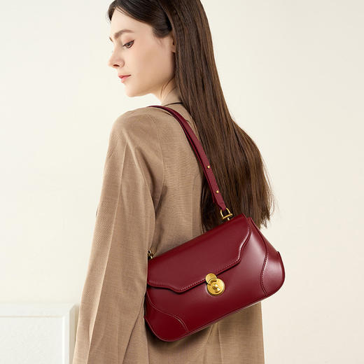 小众腋下包牛皮单肩，高级感包包斜挎新娘婚包QSL-2689 商品图0