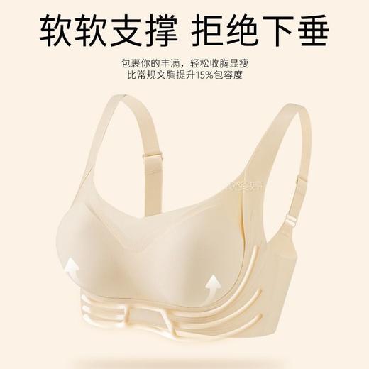 【抢2件69元】透气不闷 高弹软糯 果冻条聚拢文胸 提拉无痕裸感内衣 小胸聚拢无钢圈 上托软支撑收副乳防下垂文胸罩 商品图2