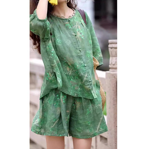 裁缝学苑AS295新中式国风花边圆领小衫短裤套装纸样女装夏款上衣样板 商品图2