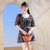 大码泳衣女中老年妈妈款 时尚连体碎花裙 保守泳衣显瘦加肥平角度假泳装 商品缩略图1