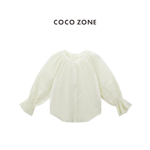 COCO ZONE 夏季温柔设计感长袖衬衫百搭简约复古上衣CC2B0912 商品图0