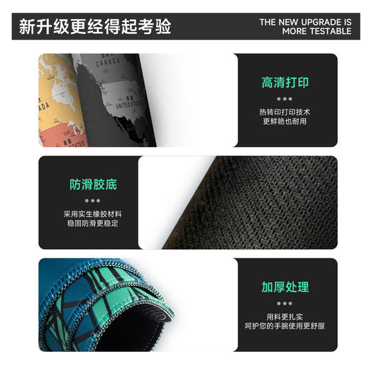 超大号鼠标垫世界地图电脑l办公桌垫加厚锁边书桌垫滑鼠垫 商品图3