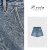 04-3潘依绣丁丁宠粉PanYiXiu/潘依绣夏日美式复古水洗百搭阔腿牛仔短裤 D6398 商品缩略图0