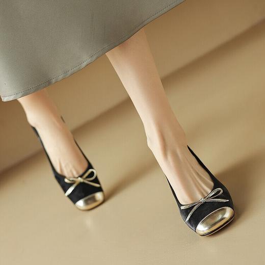 【预售5天】温柔粗跟高跟鞋，小香风浅口香槟色单鞋NDXC&6733 商品图3