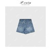 04-3潘依绣丁丁宠粉PanYiXiu/潘依绣夏日美式复古水洗百搭阔腿牛仔短裤 D6398 商品缩略图2