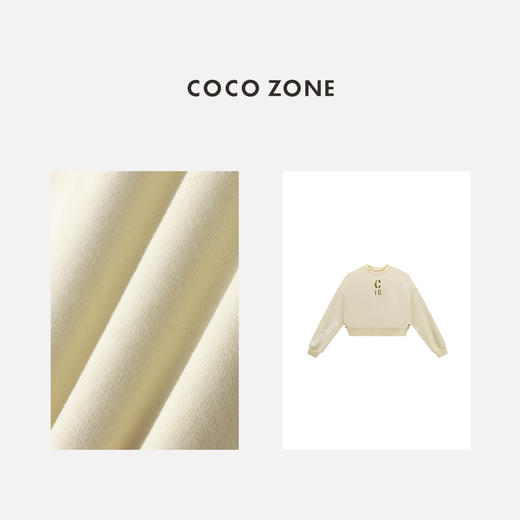 COCO ZONE 100棉字母长袖卫衣百搭圆领上衣CC2C1393 商品图2