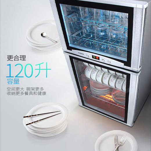 康星（503110）（konse）消毒柜 家用 立式大容量消毒碗柜 小型碗筷消毒柜 餐具厨房茶杯柜ZTP120-N 商品图3