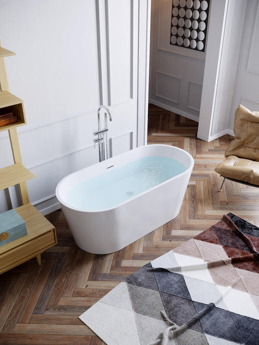 帝王洁具椭圆形独立浴缸家用卫生间亚克力1.6米TB013 商品图5