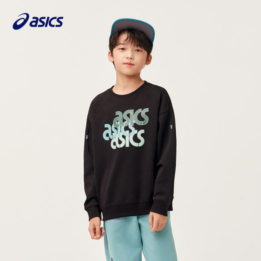 【商城同款】ASICS/亚瑟士童装长袖T恤秋宽松垂感柔软拼接款卫衣 商品图1