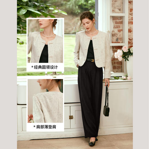 OLrain欧芮儿新中式小香风短外套女早秋2024新款盘扣简约优雅上衣 商品图1