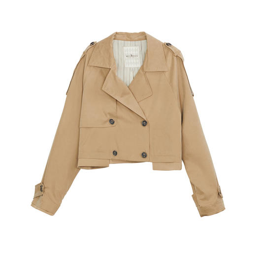 谜底短款箱型外套女士2024秋季新品通勤风西装领双排扣243MW0994 商品图4