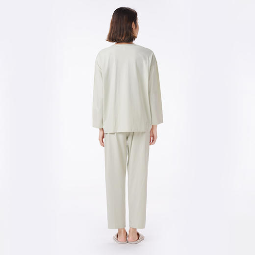 都市丽人睡衣生活家居长袖家居服26支CVC单面薄女士棉质套装LHT2L9 商品图3