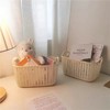 「买1送1，9.9到手1大1小两个」新款仿藤编桌面收纳篮 居家日用塑料收纳筐厨房筐零食收纳整理盒浴室洗澡收纳框 商品缩略图1