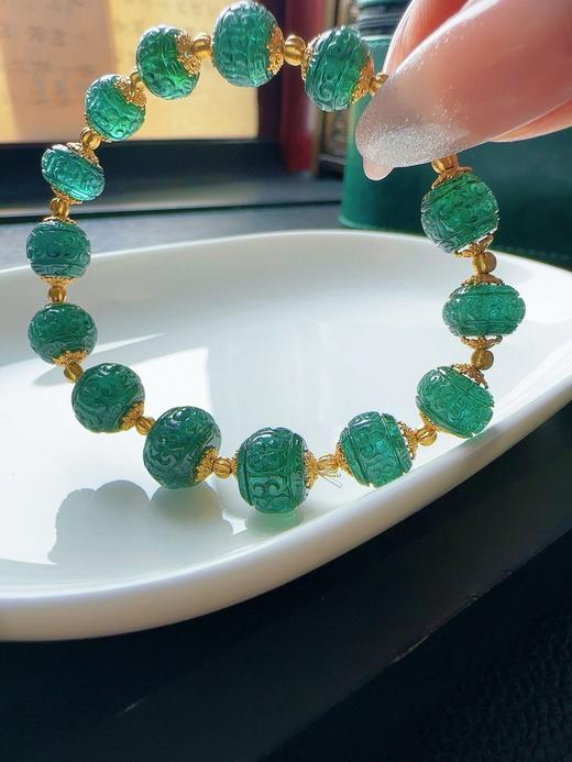 16g 8.6mm 雕刻碧玺手链 商品图5