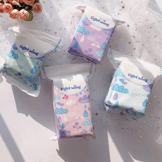 韩国品牌正品light wing轻翼卫生巾姨妈巾护垫日用夜用女便携 商品图3