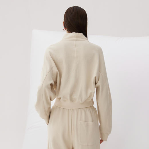 谜底套头立领卫衣长袖女2024秋新品慵懒风休闲短款上衣243MV1161 商品图2