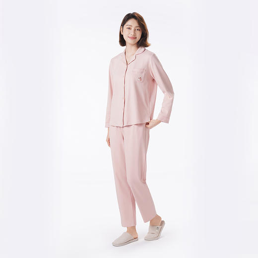 都市丽人睡衣亲情蜜语长袖家居服双面无尘棉薄女士棉质套装LHT9A6 商品图5