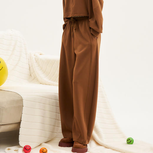 谜底香蕉裤女2024秋新品慵懒风特色宽松休闲阔腿裤长裤243MK1201 商品图1