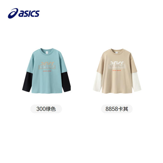 【商城同款】ASICS/亚瑟士童装男童秋季宽松假两件卫衣长袖T恤新 商品图4