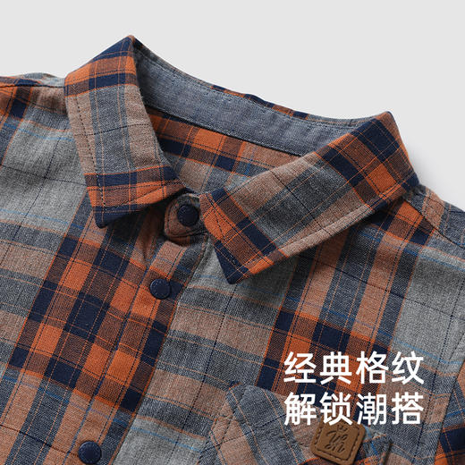 【商场同款】英氏儿童衬衫纯棉长袖男童衬衫格子衫外穿新款 商品图3