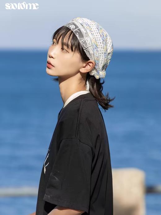 早乙女惠子saotome/STMMZ242123/田园文艺风甜美拼接肌理感蕾丝头巾帽 商品图1