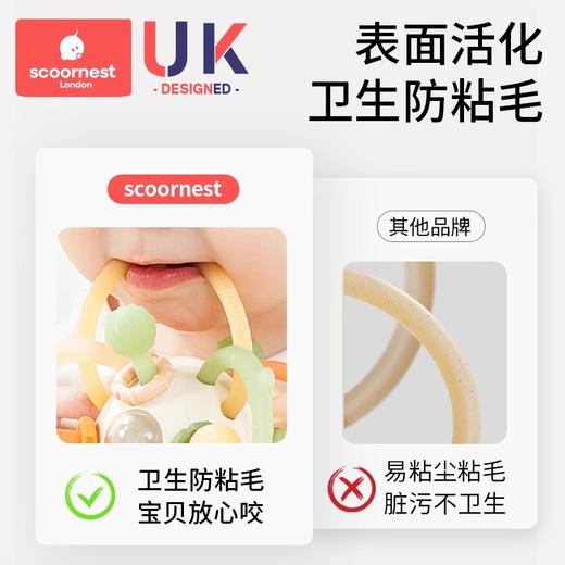 科巢曼哈顿手抓球婴儿硅胶可咬牙胶益智宝宝玩具0一6月婴磨牙棒0一1岁 商品图2