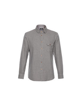 callisto“绒”系列咖色纯棉休闲长袖衬衫