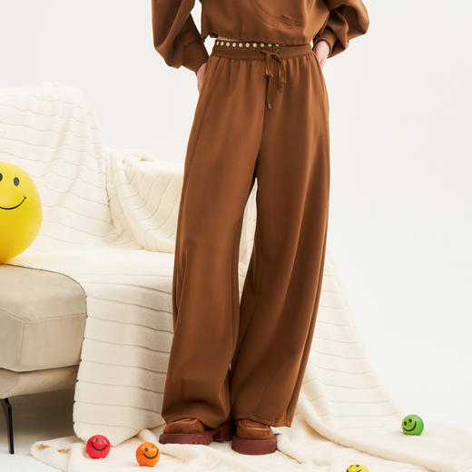 谜底香蕉裤女2024秋新品慵懒风特色宽松休闲阔腿裤长裤243MK1201 商品图0