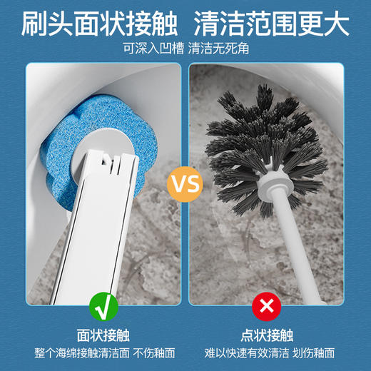 【拍1发19！家用一次性马桶刷】一次性马桶刷溶解替换头厕所清洁刷套装无死角去污家用可抛马桶刷，刷头面状设计，贴合每一个曲面，清洁抗菌一步到位。ry 商品图1