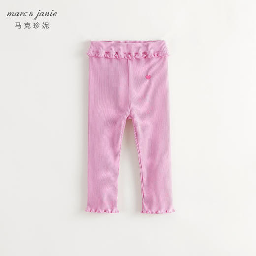 马克珍妮女童花边腰弹力针织打底裤儿童裤子2024年秋装新款241305 商品图2