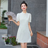2025年夏款中长款立领短袖提花A字裙新中式国风气质连衣裙HMQY5326 商品缩略图2