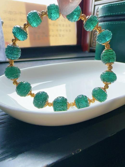 16g 8.6mm 雕刻碧玺手链 商品图2
