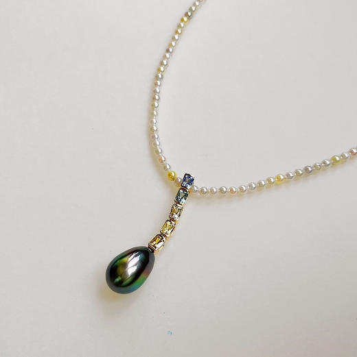 BY EVITA系列 18K镶彩色蓝宝石、大溪地珍珠和AKOYA珍珠 项链 商品图0