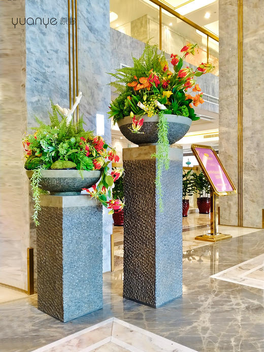 度假酒店旋转门落地仿真花假花大堂装饰售楼大厅样板间商场摆设件 商品图0