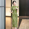 SYG-906绿色织锦提花旗袍2024春夏新中式复古民国风改良年轻款优雅气质 商品缩略图0