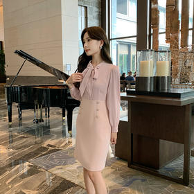 奢姿2026年秋季新款大码女装法式裙子胖妹妹绑带蝴蝶结减龄连衣裙9943853506