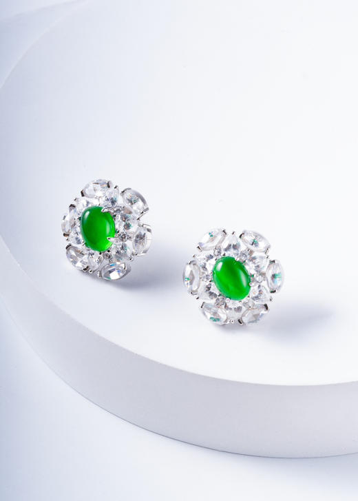 722-2烟花易冷 绿玉髓烟花耳钉不会 商品图9