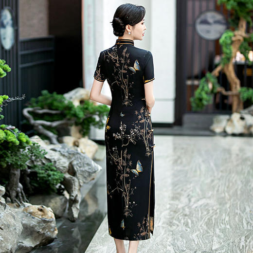 SYG-898春夏新款旗袍竹子印花时尚年轻款复古国风端庄大气高级感 商品图2
