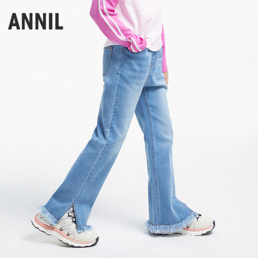 女童微喇泡芙牛仔九分裤新款安奈儿童装实体店同款AG436595 商品图1