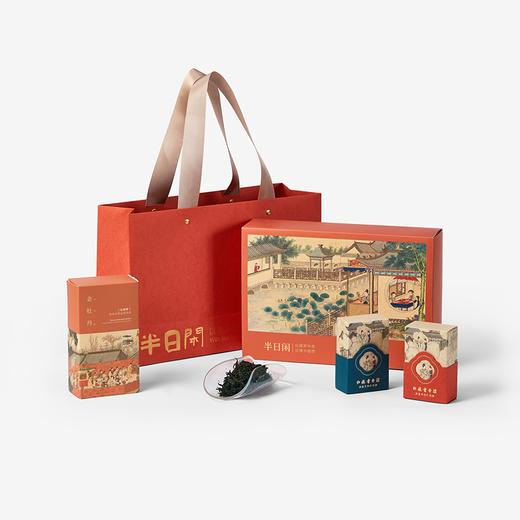 【半日闲】金牡丹红茶1盒 经绿色食品认证 红楼梦掼蛋扑克牌2副 商品图0