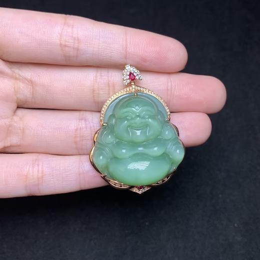 和田玉碧玉粉青吊坠 商品图0