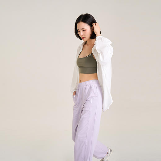 凉感爽滑面料 UPF50+防晒宽松直筒裤 显高显瘦 脚口抽绳长裤 商品图7