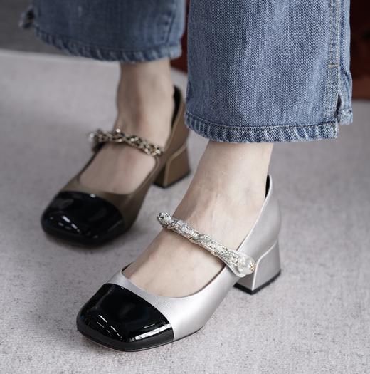 westory秋季新款时尚优雅单鞋玛丽珍低跟单鞋女W24CE75061 商品图4