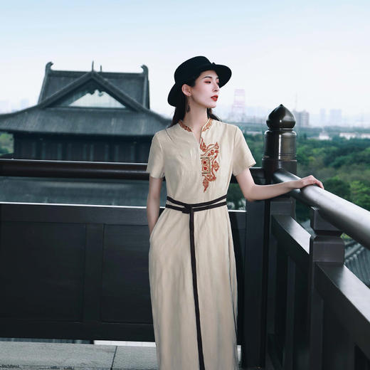 【50周年纪念款】浮生辞刺绣连衣裙| 杨丽萍老师同款 | 黄色 杏色 红色 | 长短袖可选 商品图9
