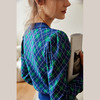 
欧芮儿格子开衫毛衣女秋季新款2024修身显瘦法式复古外穿蓝色上衣 商品缩略图2