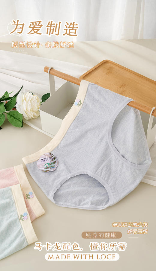 女士彩纱撞色竖纹提花无缝裸氨超薄内裤3264/3263/6302/3176 商品图6